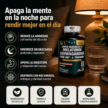 SUPERMAGNESIO Y MELATONIN + ASHWAGANDHA